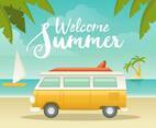 Free Van Camper Vector Illustration