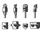 Ethernet cable and port vectors