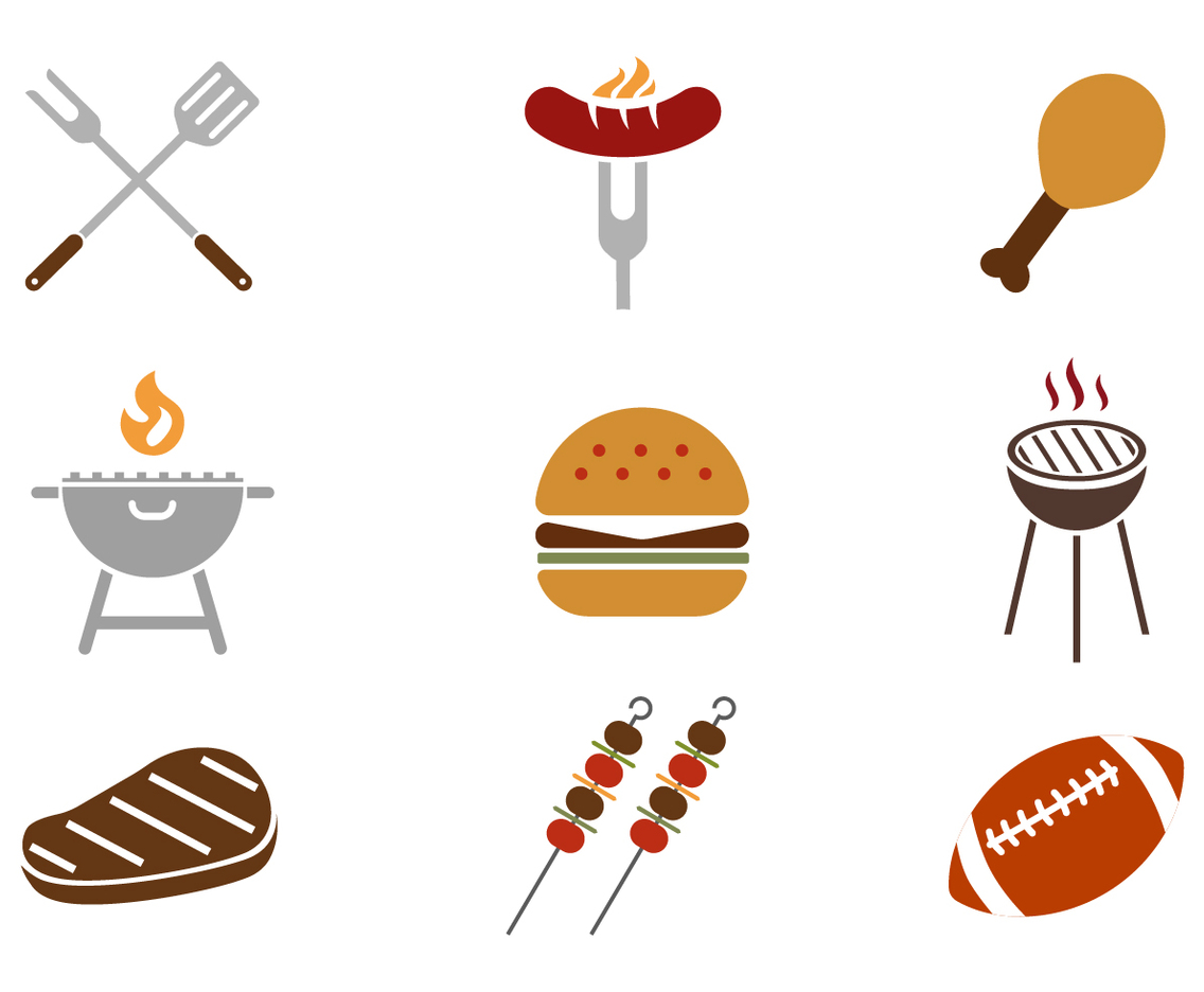 Free Tailgating Feast Icons Vector