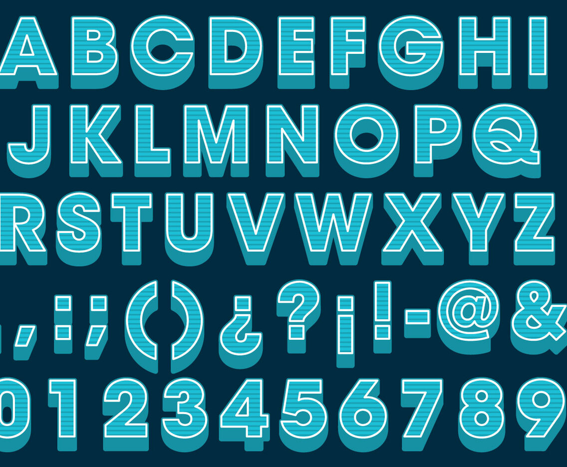 Blue 3D Type
