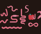 Earthworm Illustration Set
