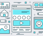 Free Teal Website Elements Vector Background