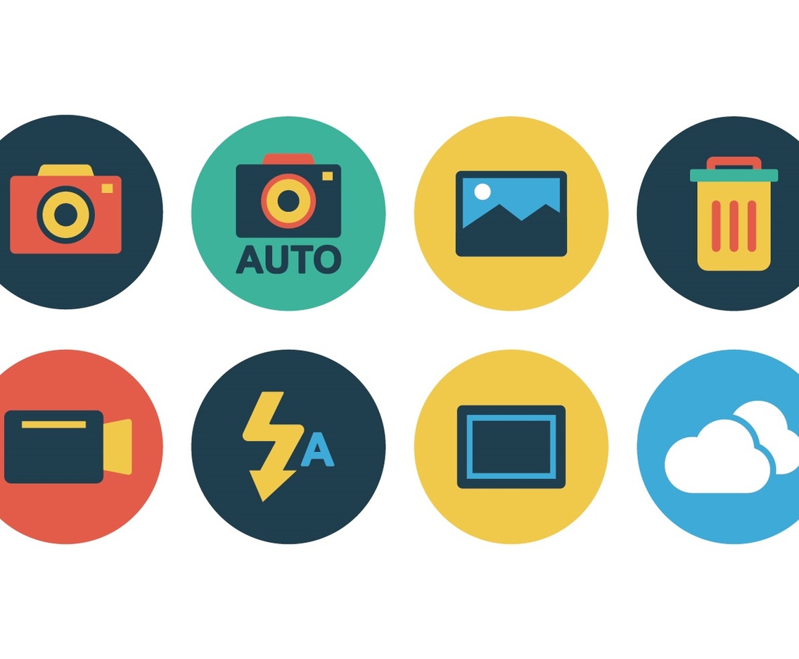 Free Flat Camera Icon Set