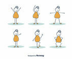 Hand Drawn Girl Exercising Vector