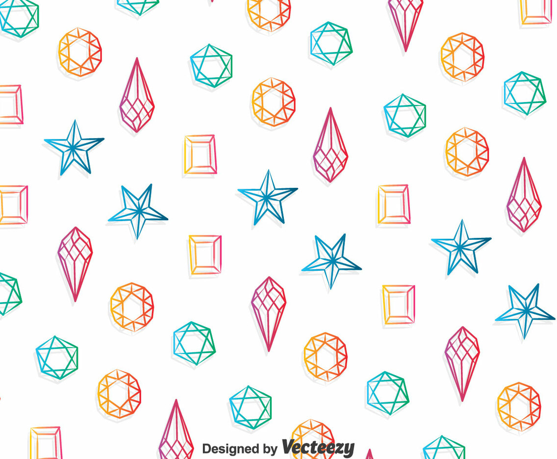 Colorful Gems Pattern Background