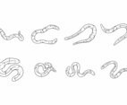 Free Hand Drawing Earthworm Vector
