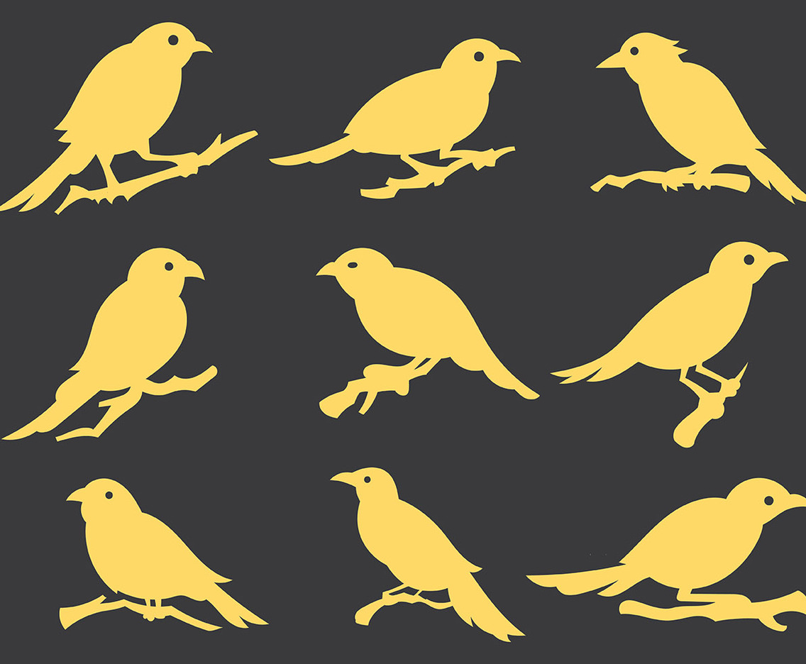 Nightingale Silhouette Icons Vector
