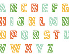 Striped Letras Vector Pack