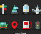 Map Legend Flat Icons Vector