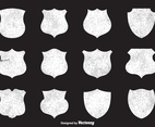 EARMARKED FOR VD Free Halftone Shields Vector