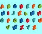 Free Colorful Isometric Alphabet Vectors