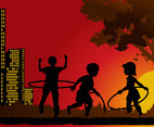 Hulahoop Silhouette background