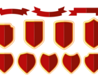 Blason  shield  ribbon vector