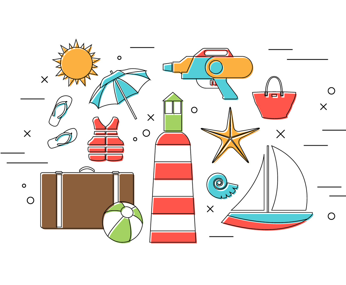 Vector Set Of Summer Icons Vector Art & Graphics | freevector.com