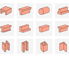 Vector Illustration of Steel Beams