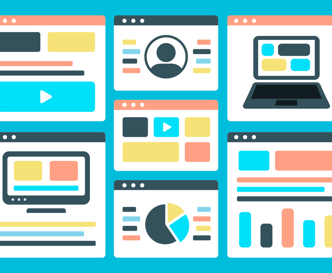 Free Flat Website Layout Vector Background Three