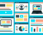 Free Flat Website Layout Vector Background Three