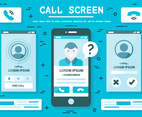 Free Call Screen Vector Illustration