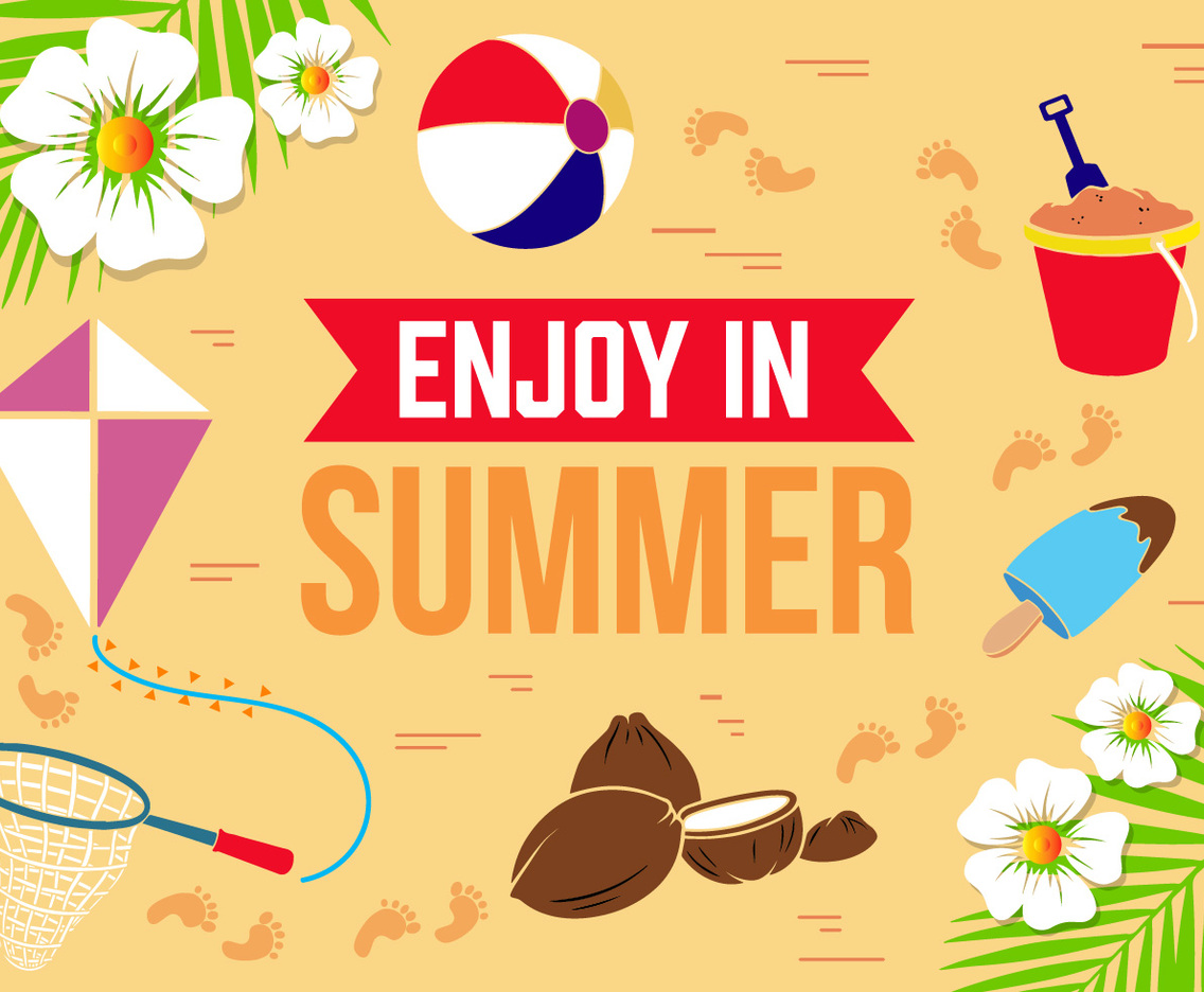 Free Flat Summer Vector Illustration