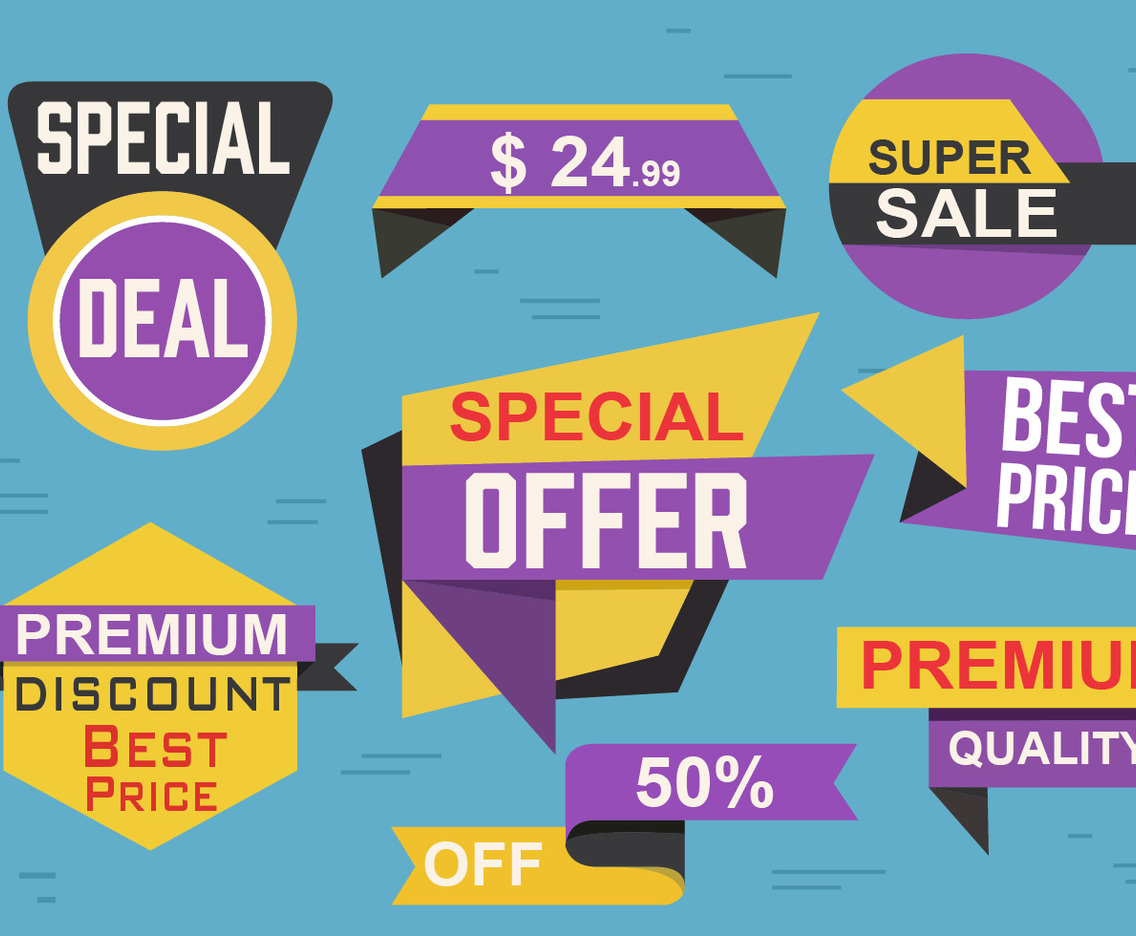 Free Origami Design Vector Labels