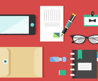 Free Flat Design Icon Set of Business Vector