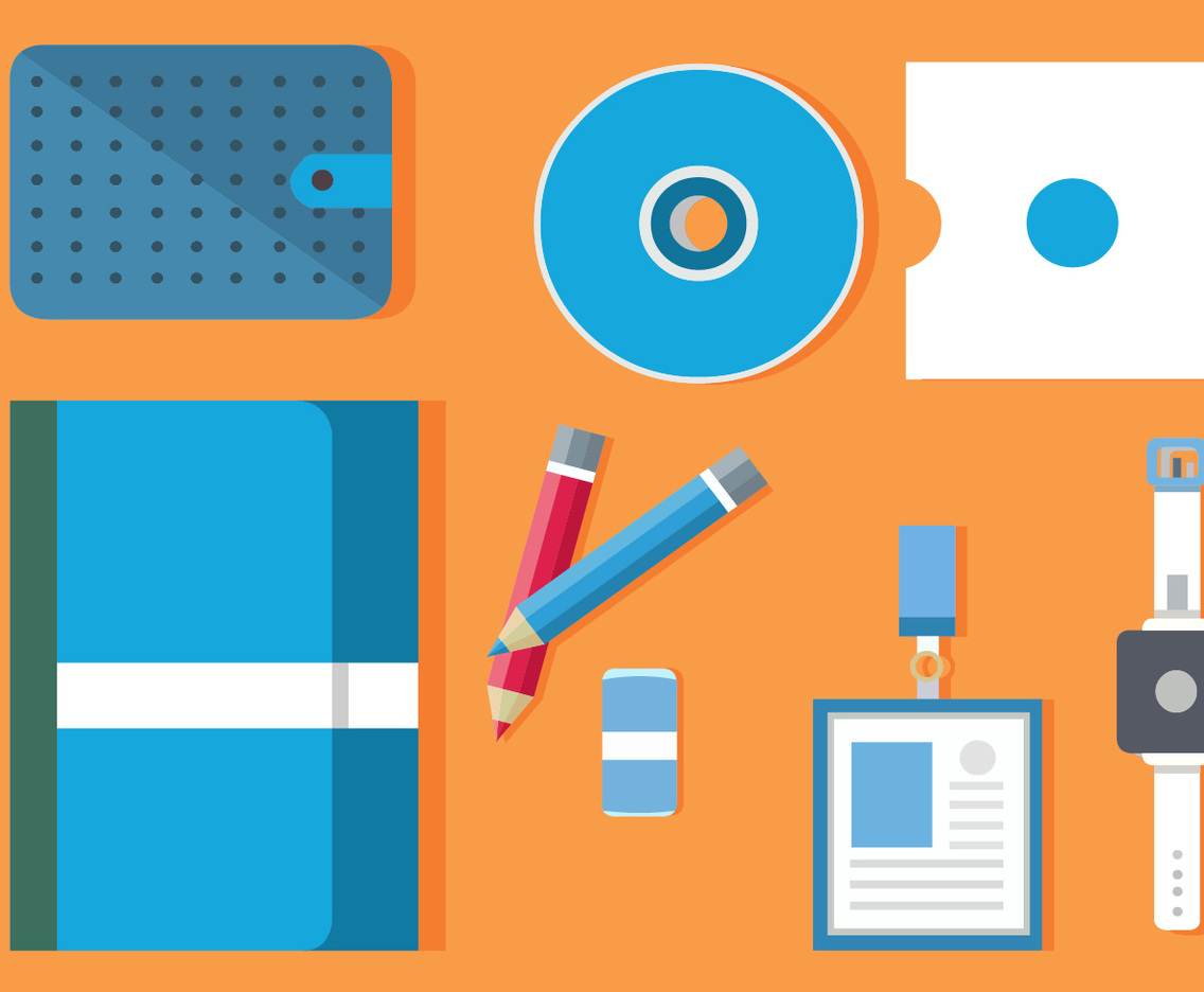 Free Flat Design Icon Set of Business Vector