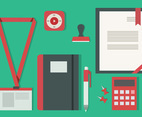 Free Flat Design Icon Set of Business Vector