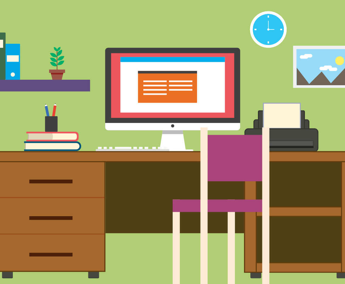 Free Business Office Vector Illustration