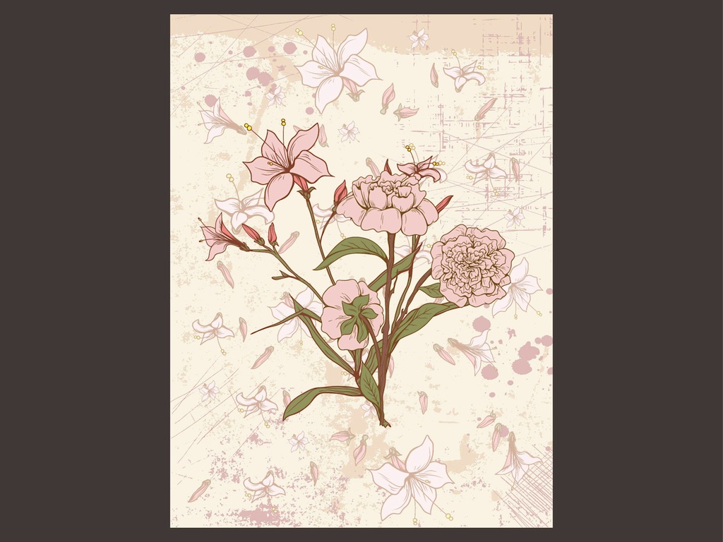 Retro Floral Card