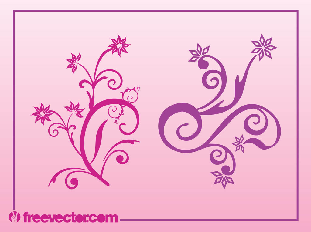 Swirling Flowers Vectors