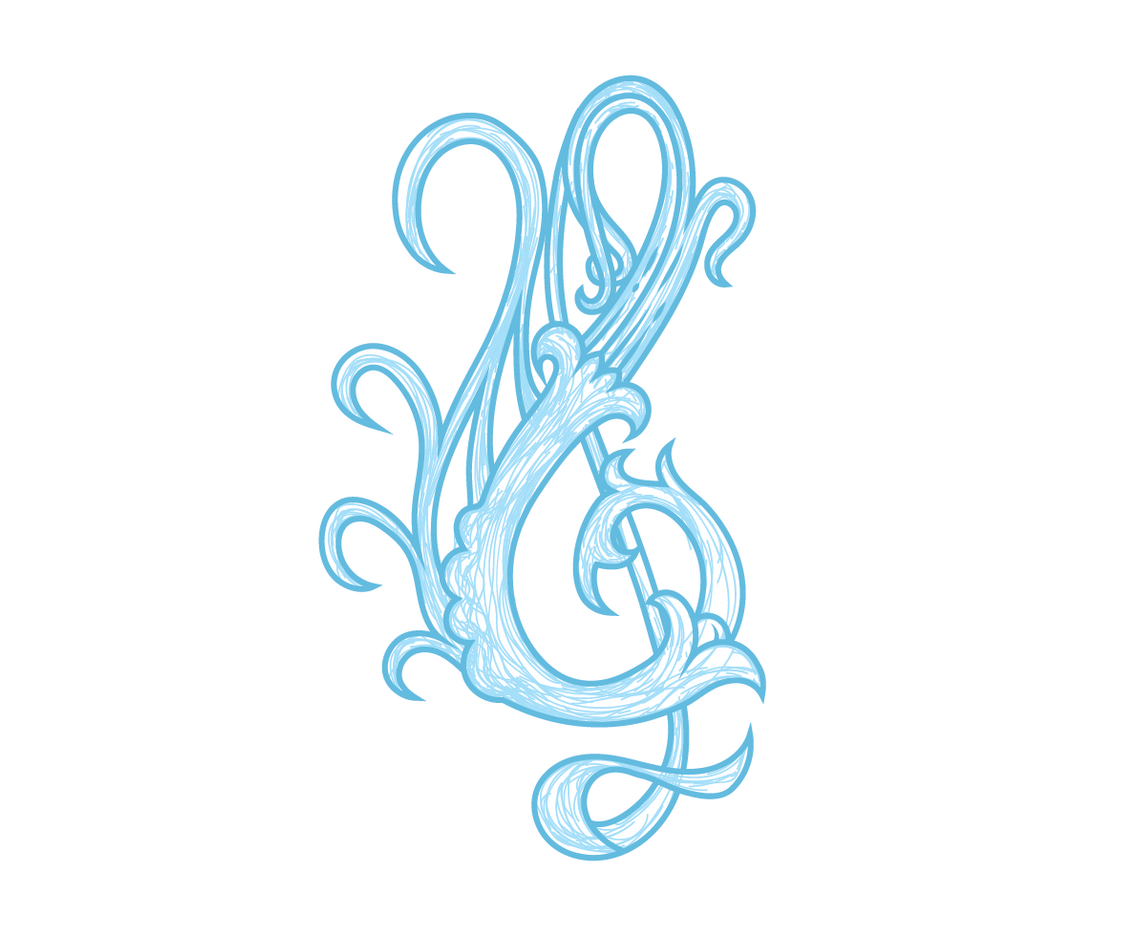 Violin Key Ornament Illustration