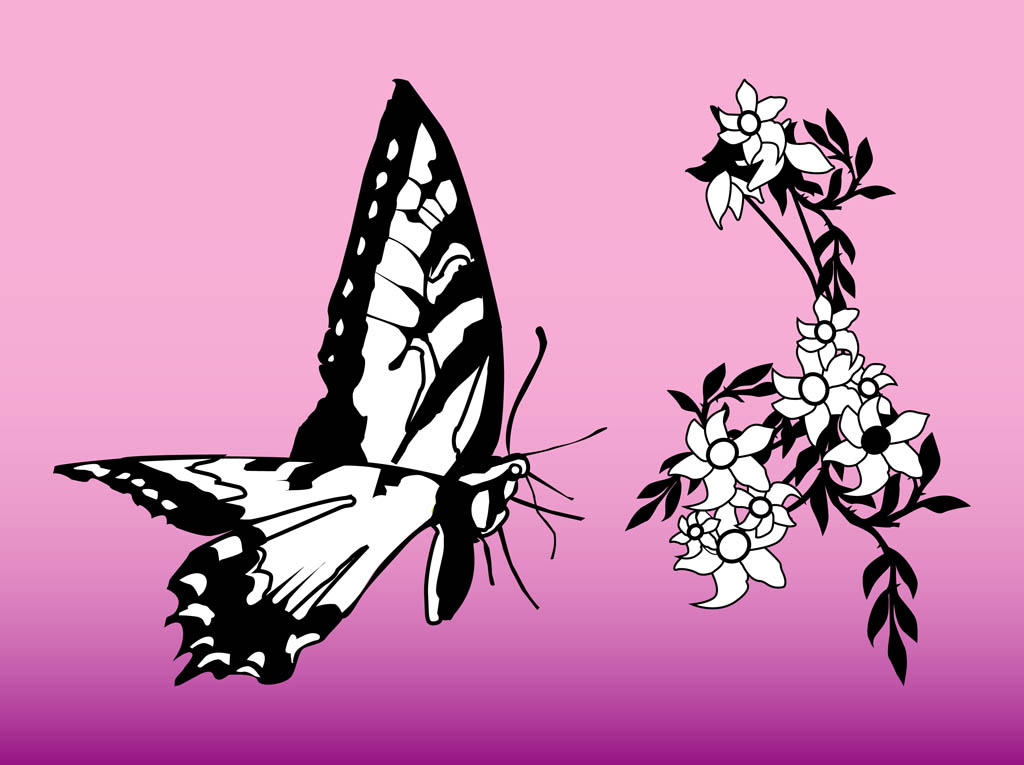 Butterfly And Flower Graphics
