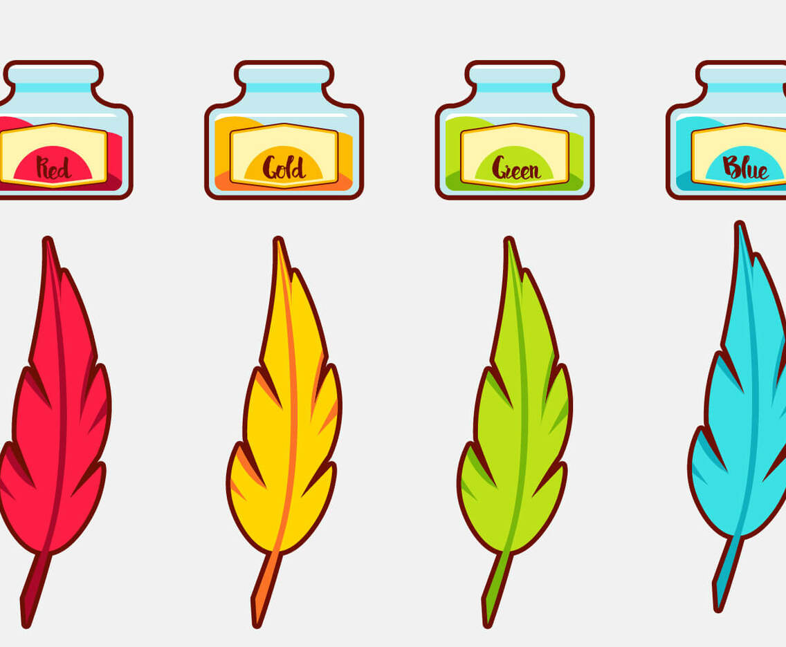 Ink Pot Vector Set