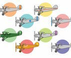 Biplane Vector Set