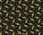 Golden Violin Key Vector Pattern