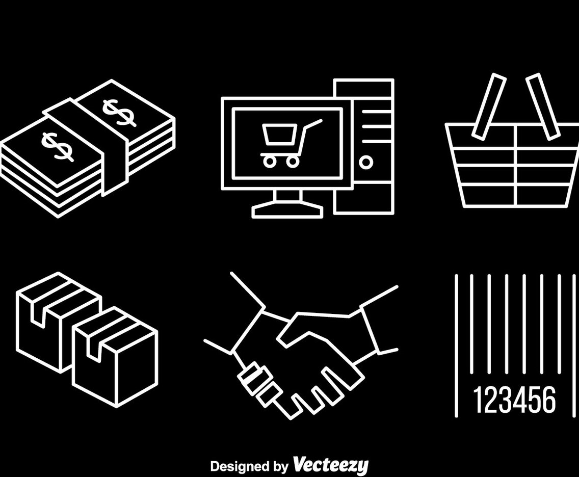 Online Shopping Line Icons