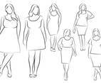 Hand Drawn Outline Fashion Illustration