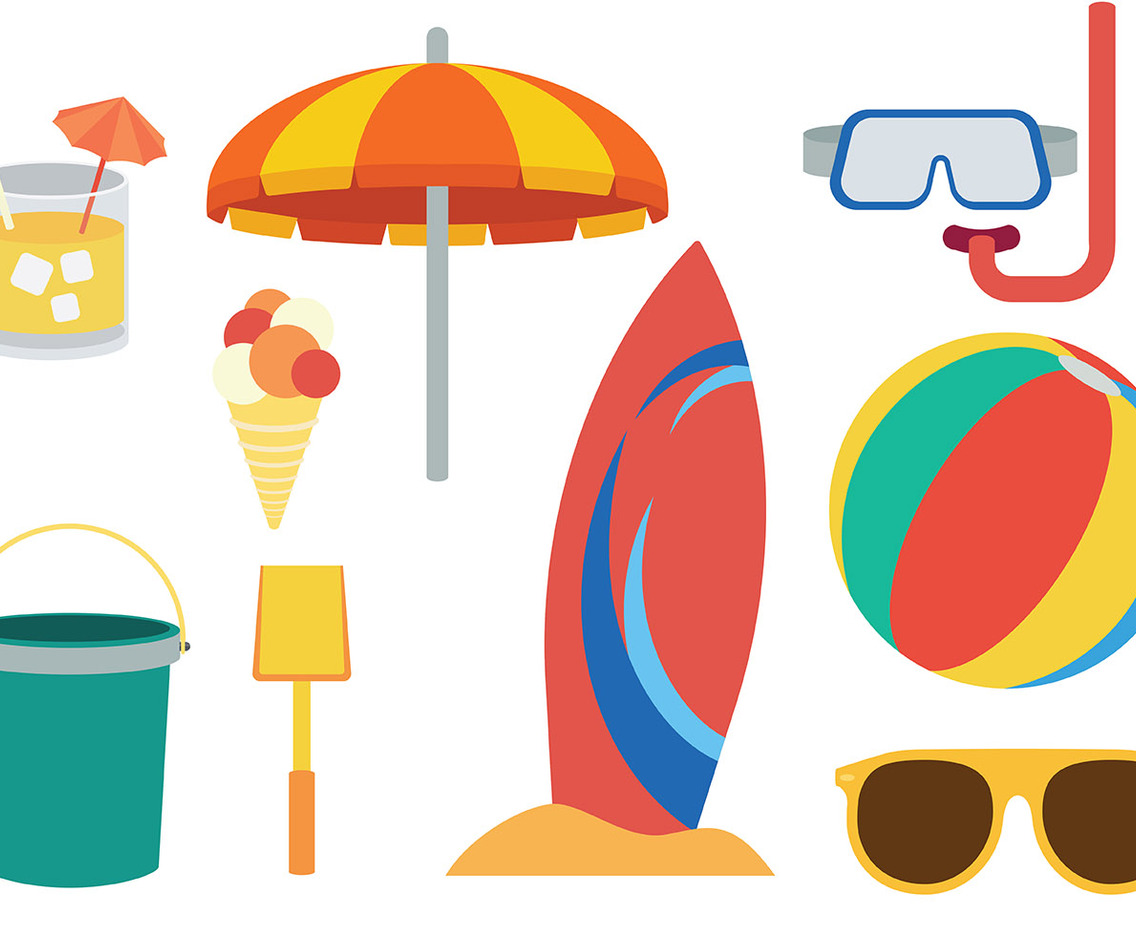 Free Beach Theme Icons Vector Vector Art & Graphics | freevector.com