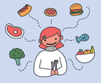 You Can Eat What You Want Vector Food