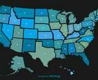 North America State Outlines Vector Map