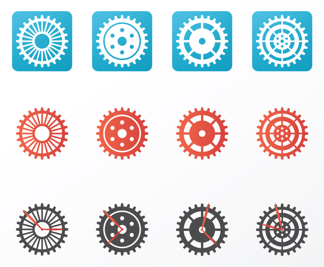 Bright Clock Parts Vectors