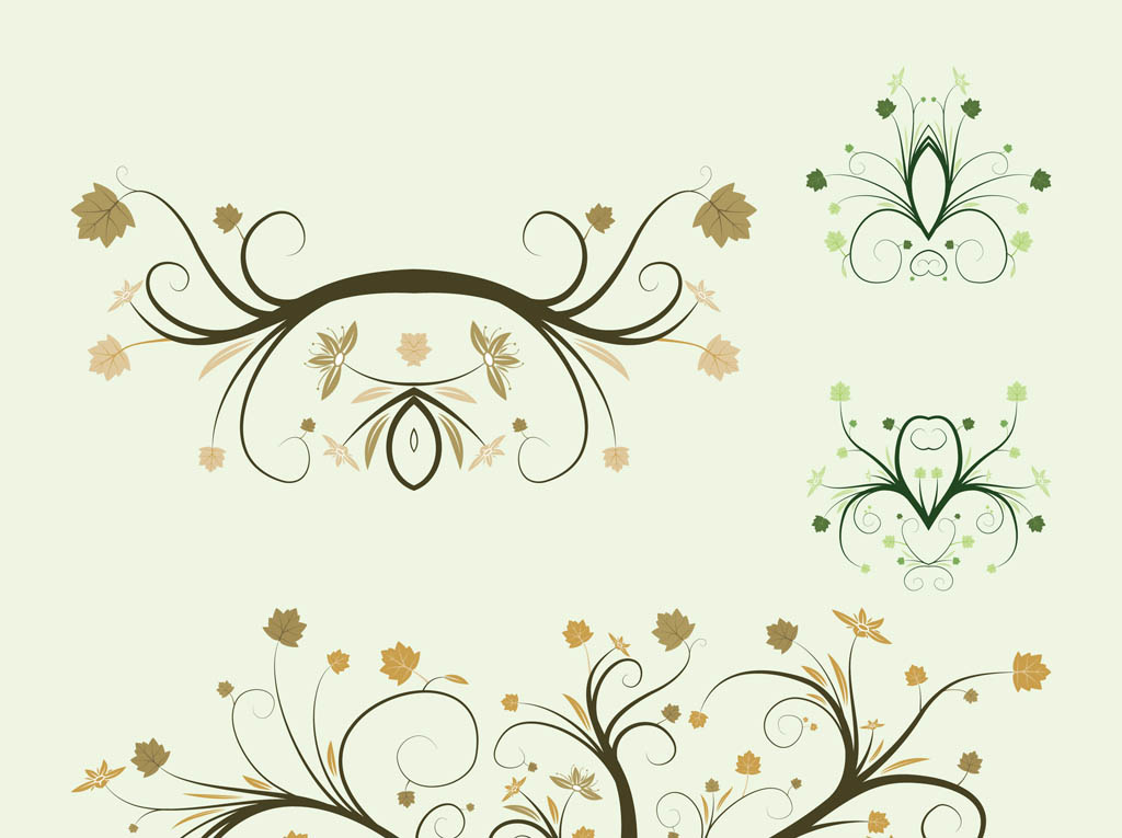 Vector Plant Swirls