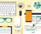 Free Colorful Work Space Illustration