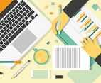 Free Colorful Vector Designers Desk Design