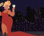 Beautiful Plus Size Woman Vector