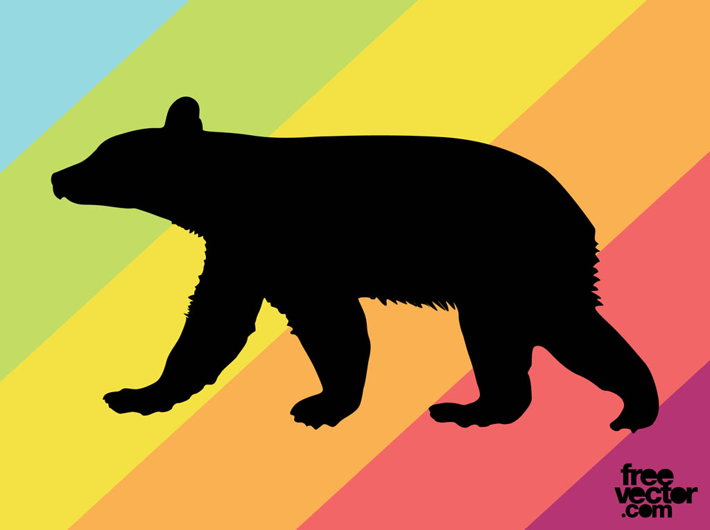 Bear Cub Silhouette Vector Art Graphics Freevector Com