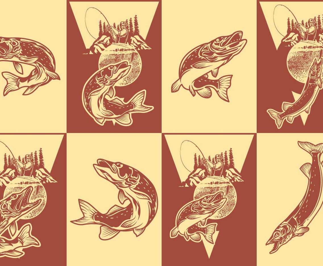 Pike Fshing Poster Set