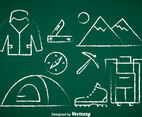 Mountaineer Chalk Draw Icons