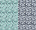 Blue Floral Branch Vector Pattern Set