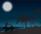 Postcard Hula Hawaii Vector